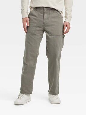 Goodfellow & Co Carpenter Pants Mens Relaxed Straight Utility Olive Green